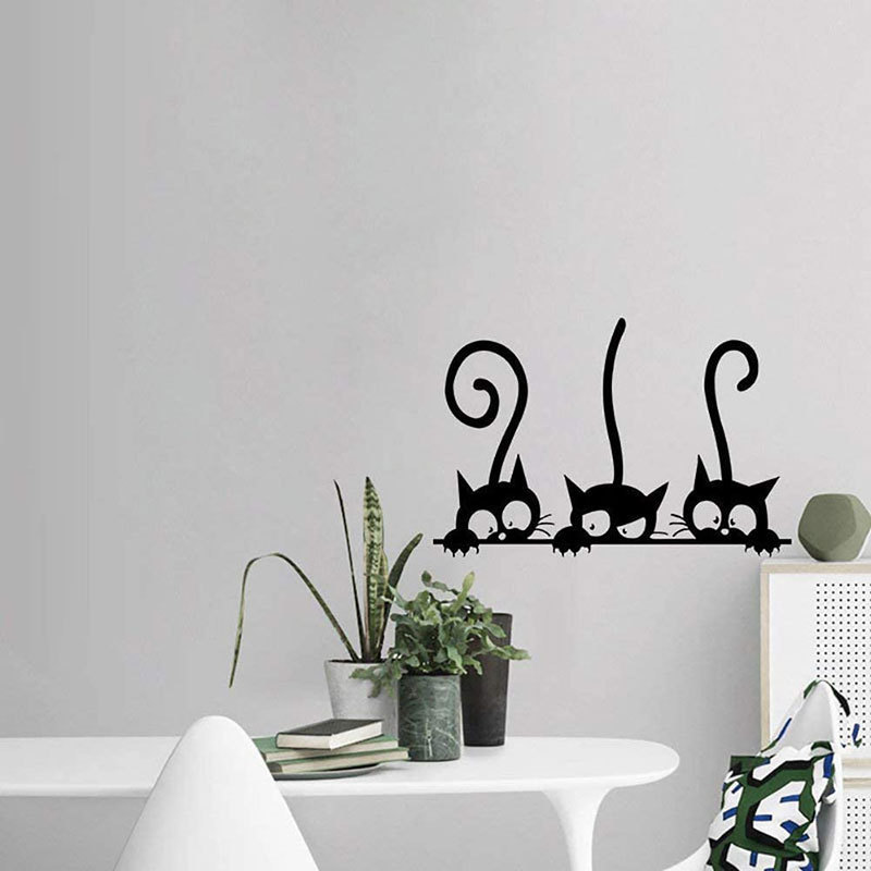 Hot Sale Cat Shaped Indoor Home Decor Decoration Set Metal Wall Mounted Art Wall Hangings Decoration