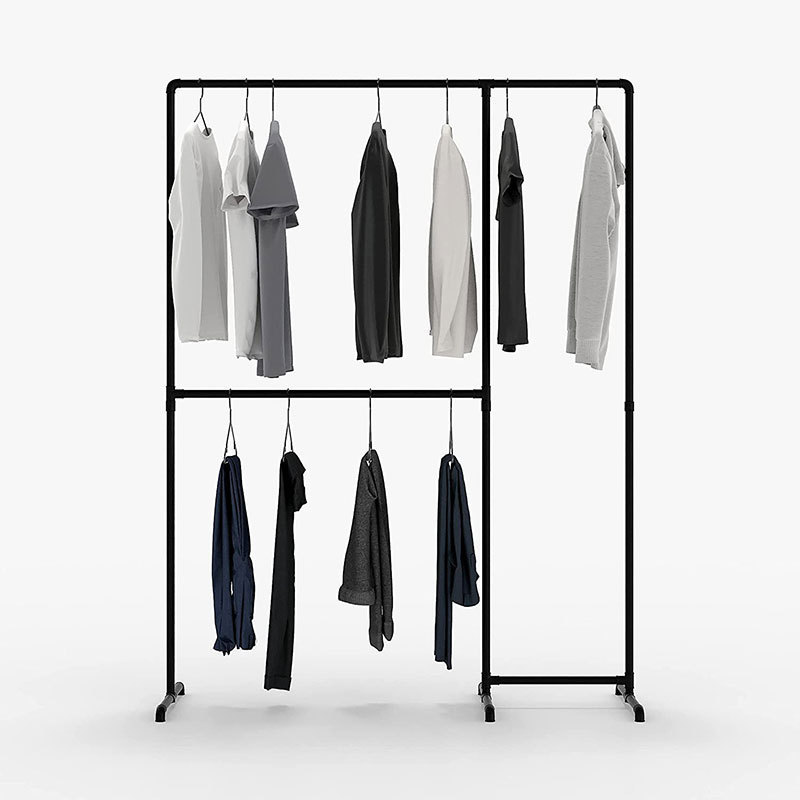 Freestanding Clothes Rail In Industrial Loft Design, Portable Clothes Women Clothing Store Hanger Display Rack