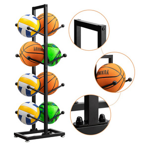 Sports Ball Holder Freestanding Garage Sport Equipment Organizer Vertical Sports Ball Display Stand Ball Storage Rack