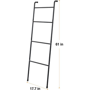 61 Inch Multifunctional Blanket Ladder Holder, Standing 4 Tier Towel Storage Rack For Bathroom