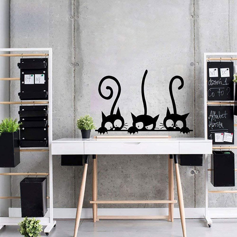 Hot Sale Cat Shaped Indoor Home Decor Decoration Set Metal Wall Mounted Art Wall Hangings Decoration