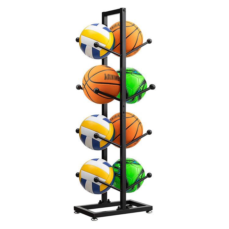 Sports Ball Holder Freestanding Garage Sport Equipment Organizer Vertical Sports Ball Display Stand Ball Storage Rack