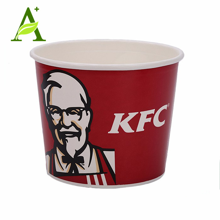 Disposable tableware paper food container 20 gallon kfc paper fried chicken bucket with lid