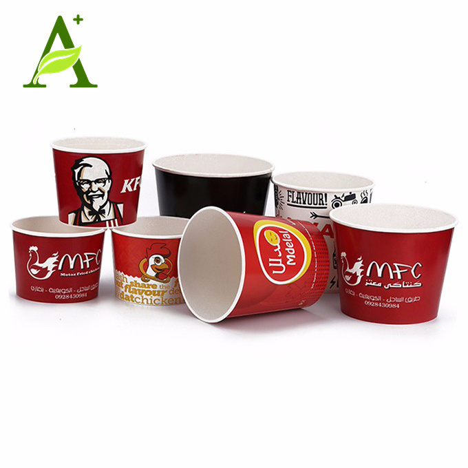 Disposable tableware paper food container 20 gallon kfc paper fried chicken bucket with lid