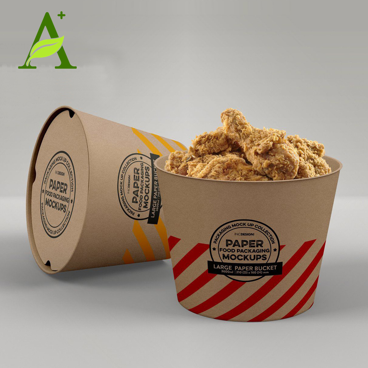 Biodegrad prime branded packing takeaway kfc big size paper buckets