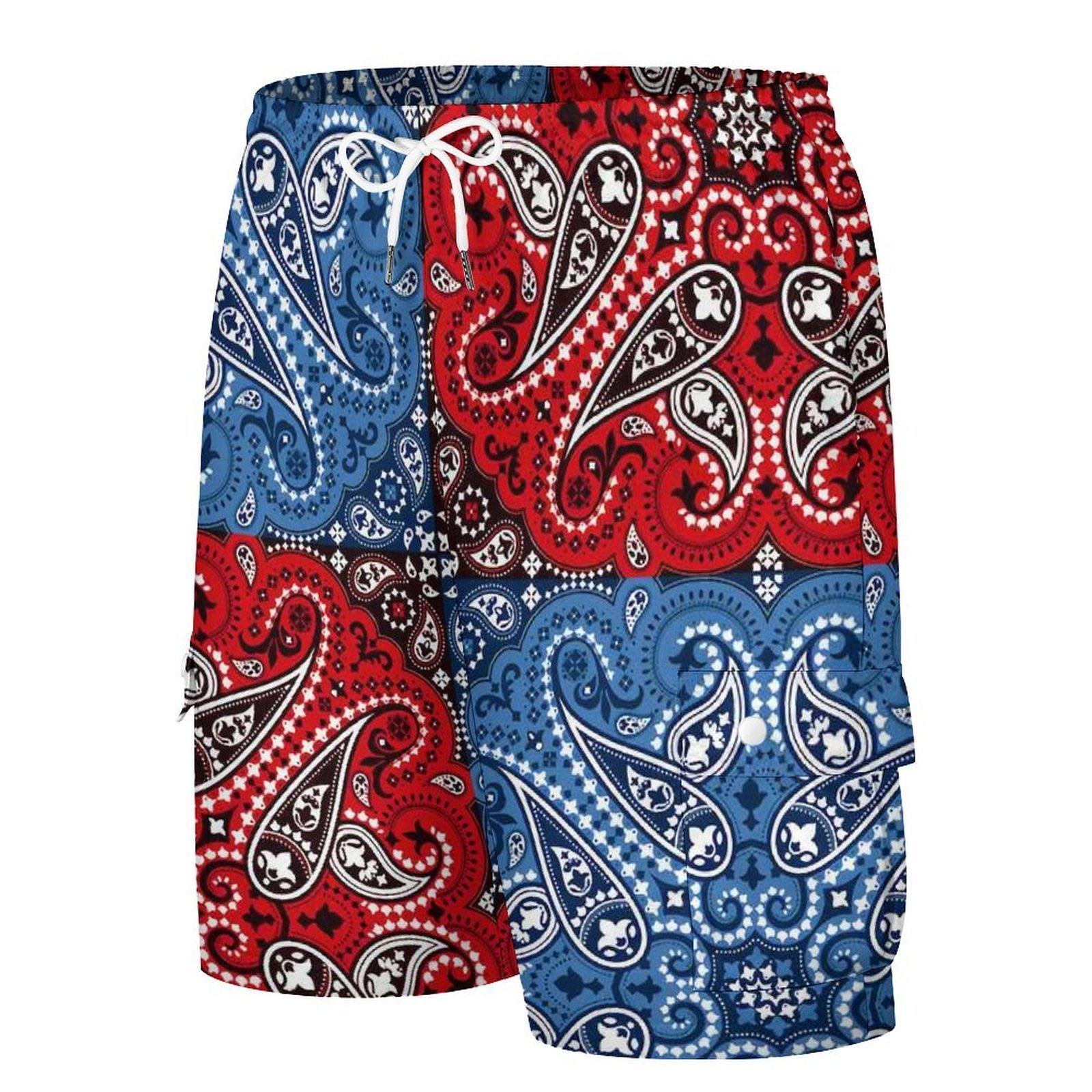 Summer Red Bandana Print Men Personality 4 pockets Shorts Luxury Design Men Sport Shorts Pants Beach Shorts Factory Price