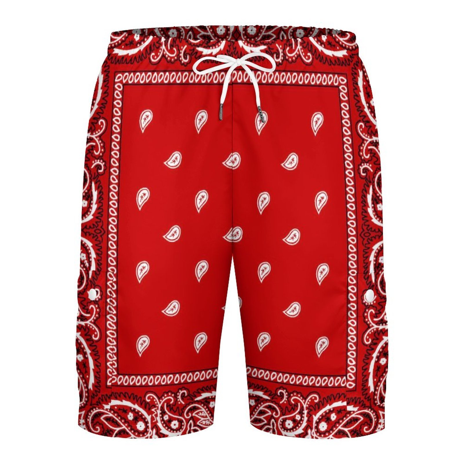 Summer Red Bandana Print Men Personality 4 pockets Shorts Luxury Design Men Sport Shorts Pants Beach Shorts Factory Price