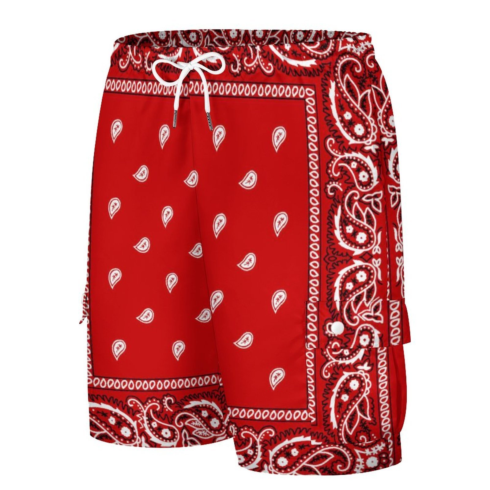 Summer Red Bandana Print Men Personality 4 pockets Shorts Luxury Design Men Sport Shorts Pants Beach Shorts Factory Price