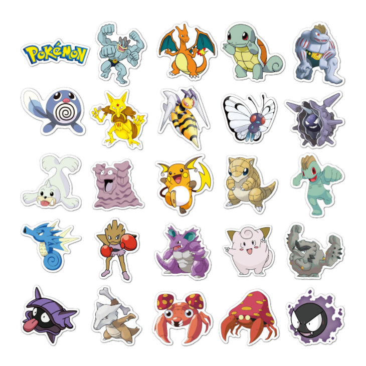 100pcs Wall Decals Room Decorations Pocket Monster Decor Stickers Cartoon Stickers