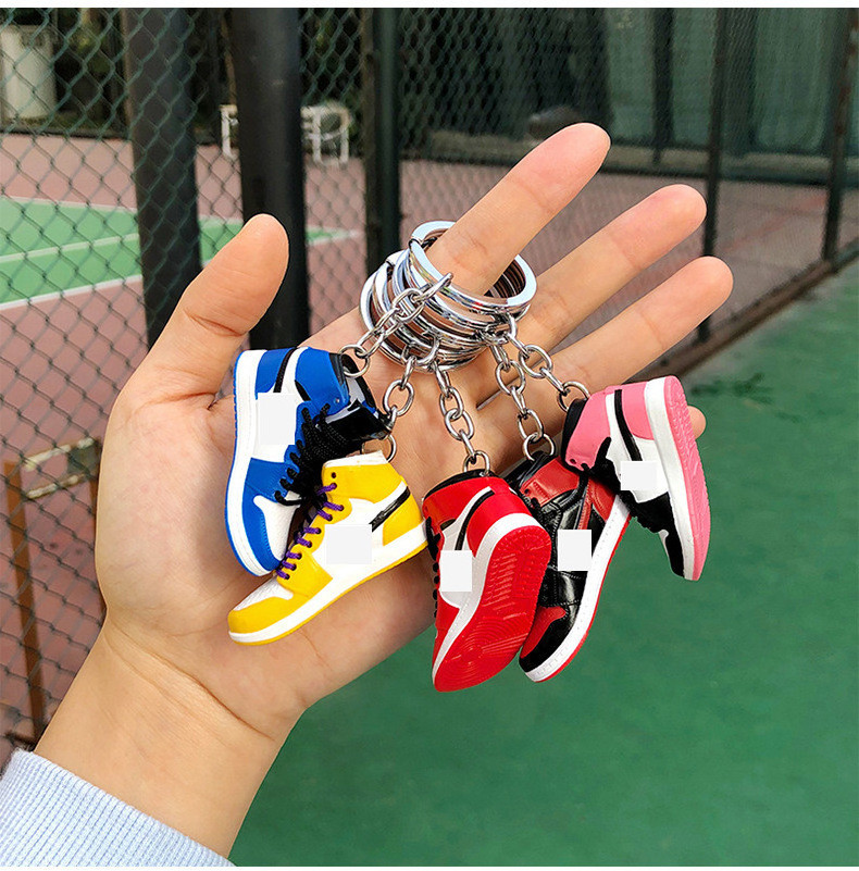 Wholesale Soft PVC AJ  Shoe 3D Rubber Keychain Mini Sneaker llavero AJ Trainers Keychain Keyring