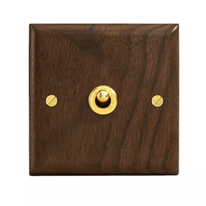 220V 10A wall switch wood panel 1/2/3/4 Gang 2Way brass screw button Switch,Retro style Light toggle  Switch