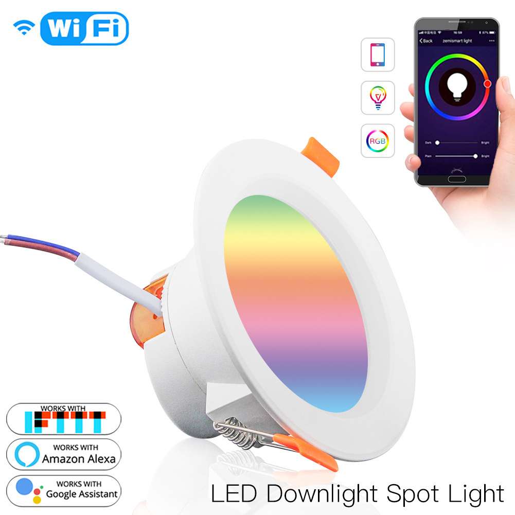 WIFI Smart RGBCW Downlight Tuya Smart App Remote Control Dimming and Toning LED Bulb