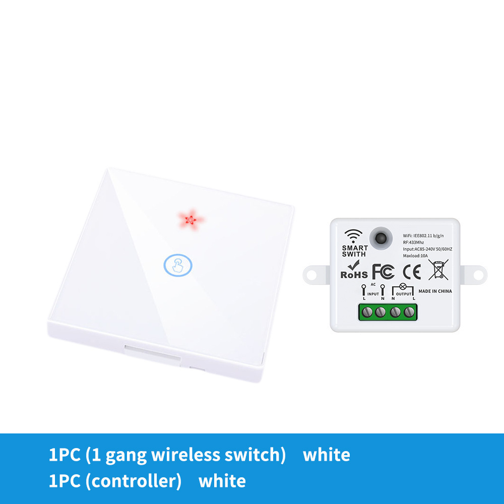 Mini Module Wireless Switch Light 433MHZ Electrical Home Remote Control Glass Panel Screen Smart Wireless WIFI Wall Touch Switch