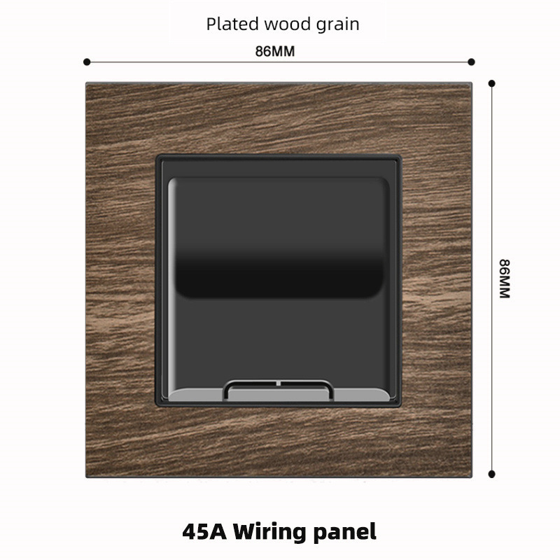 Home 86 English 13A with USB charging socket light switch European vintage wood panel Hong Kong