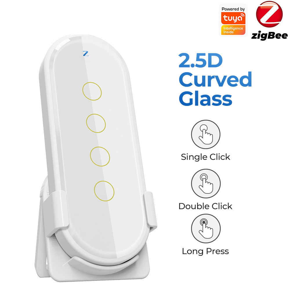 Tuya ZigBee Wireless Scene Smart Home Switch  WIFI UK Glass Panel Remote Control Light Smart Life App Wall Switch