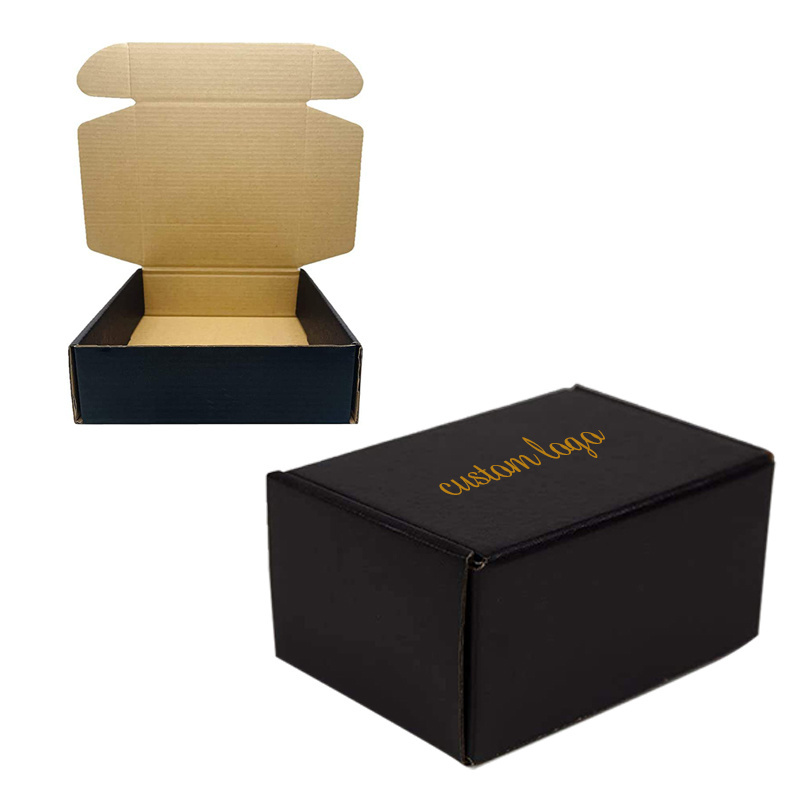 Newest Clothing Karton Carton Emballage Box Corrugated Matt Black Packaging Mailer Box Custom Shipping Boxes With Logo Packaging