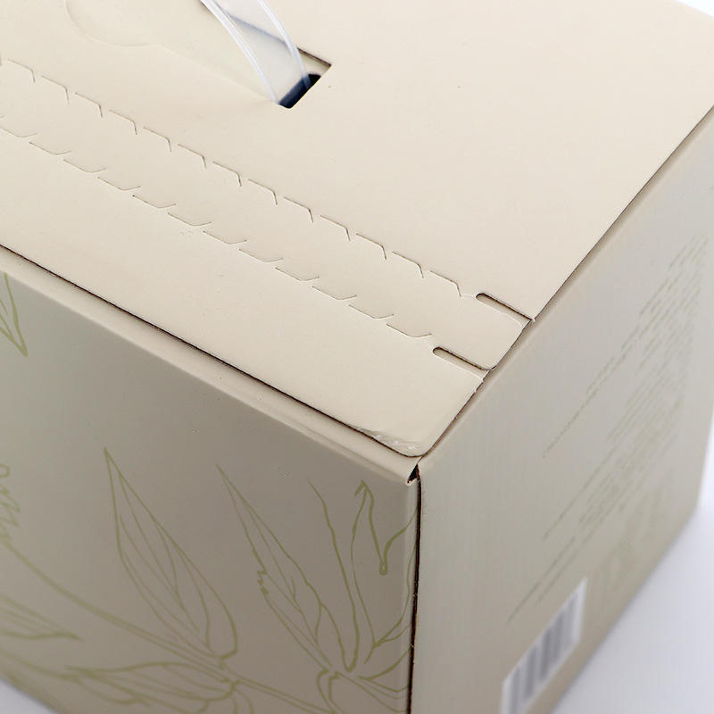 Caja personalizada custom logo milk paper box pvc handle folding milk carton box packaging