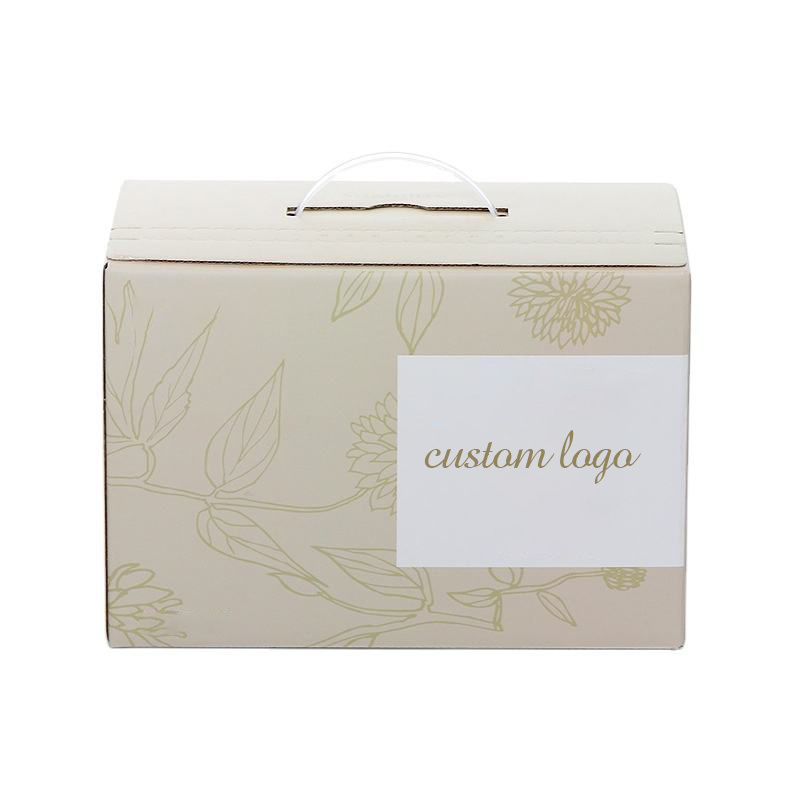 Caja personalizada custom logo milk paper box pvc handle folding milk carton box packaging