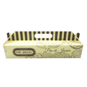 Wholesale Yellow Custom Printed Paper Package Food Grade Bakery Breads Box With Handles