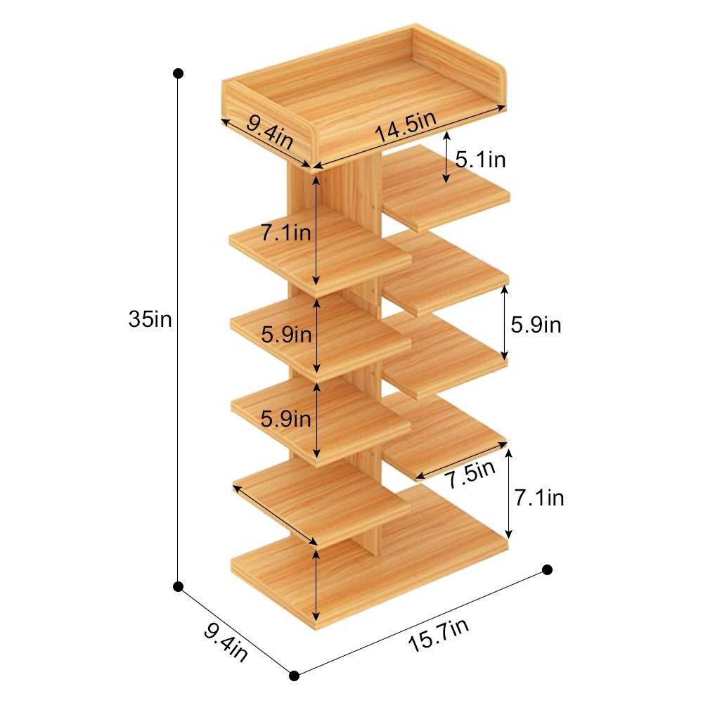 Wood Shoe Rack 6 Tier Modern Entryway Shoe Storage Rack Wood Shoe Rack