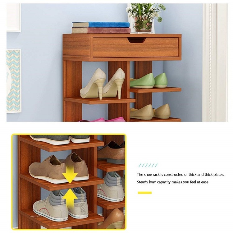 Bamboo shoe shelves bench for Entryway shoe storage stand shoe holder Multi function for hallway living room