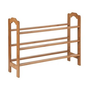 Custom Bamboo Shoes Rack 3-Tier Stackable Shoe Shelf Storage Organizer Boots Closets Display Stand For Wholesale