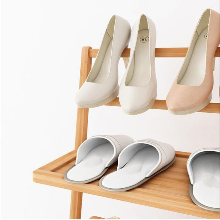 Custom Bamboo Shoes Shelf High-heeled Shoes Display Holder Shoe Tower Storage Organizer Stand Boots Rack Cabinet For Wholesale