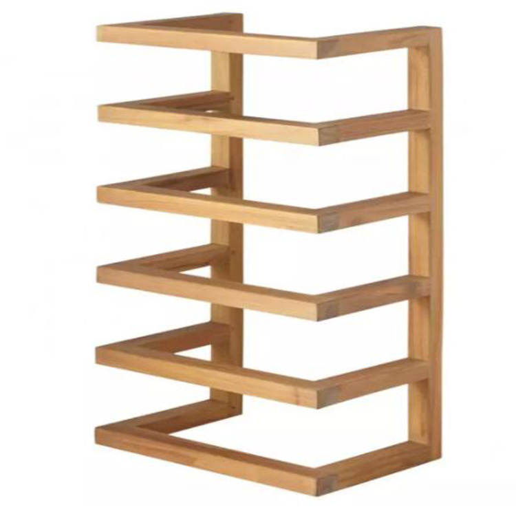 Custom Natural Bamboo Wall Mounting Storage Rack Towel Drying Shelf Blanket Storage Ladder Organizer For Wholesale