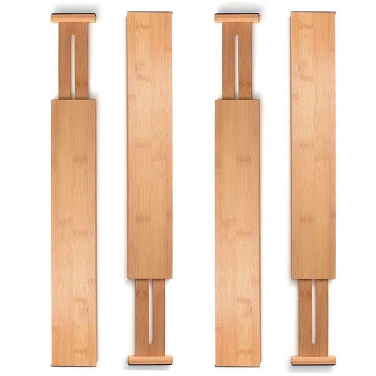 Expandable Bamboo Drawer Divider Kitchen Bamboo Organizer Spring Adjustable Closet Underwear Organizer