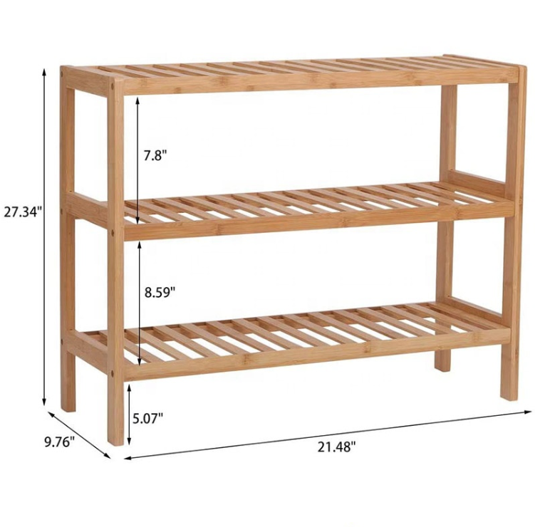 Custom Bamboo Shoes Shelf 3-Layer Shoe Rack Living Room Storage Holders Boots Closet For Wholesale