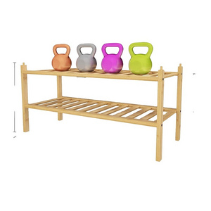 Custom Stackable Bamboo Shoe Rack 2 Tiers Shoes Stand Boots Entryway Shelf Living Room Storage Holders For Wholesale