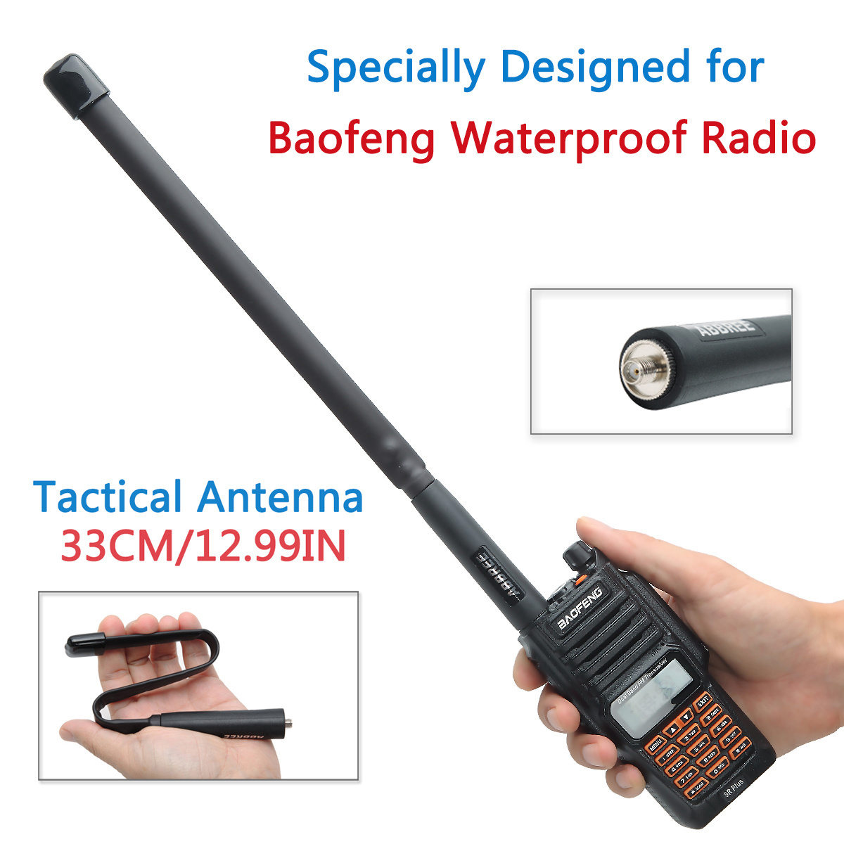 CS Tactical Antenna Foldable Antenna for Waterproof Baofeng UV-9R Plus Antenna VHF UHF 144/430mhz UV-9R Sma-female Dual Band