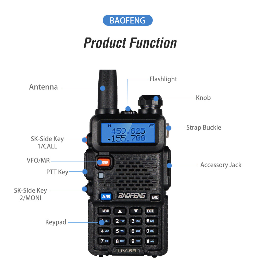 Walkie talkie Baofeng handy talkie UHF VHF UV-5R handheld radio two way radio UV5R walkie-talkie dual band woki toki