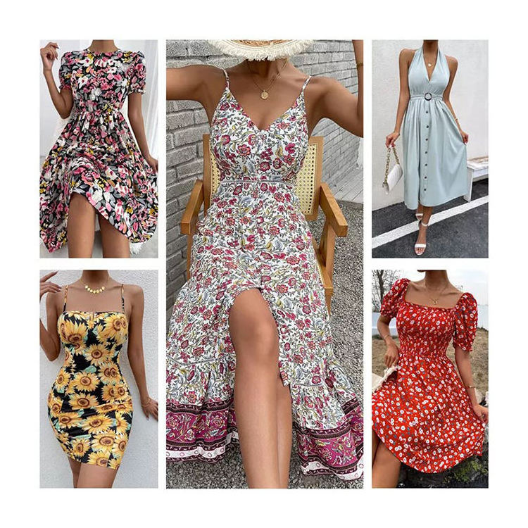 low price womens dress second hand clothes Swimsuit T-shirt women dress random delivery apparel stock dress used clothes