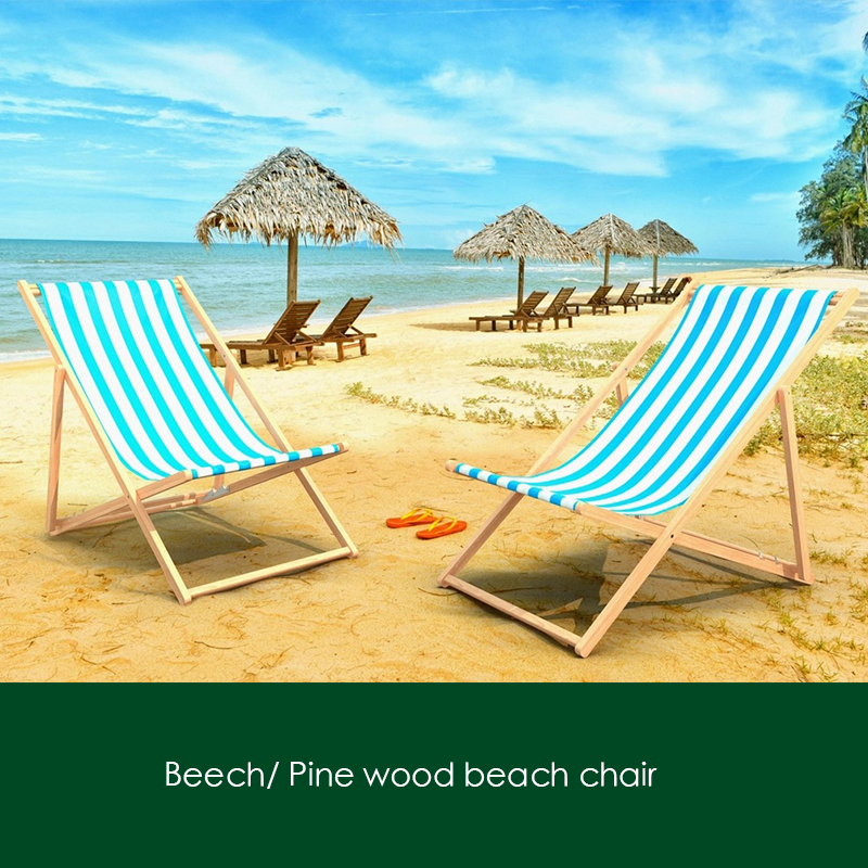 Outdoor Adjustable Sun Loungers Portable Folding Sea Relax Leisure Summer Recliner Wooden Beach Chair Wholesale