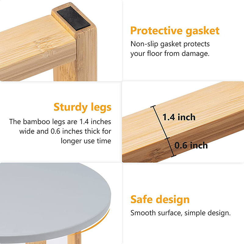 Home Furniture Nordic Style Modern Minimalist Round Bamboo Contemporary End Side Coffee Table for Living Room Furniture