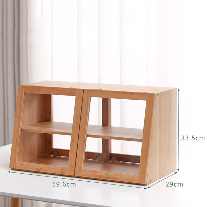 Nordic Solid Bamboo Sideboard Modern Simple Kitchen Storage Rack Home Living Room Small Countertop Cupboard Tea Cabinet