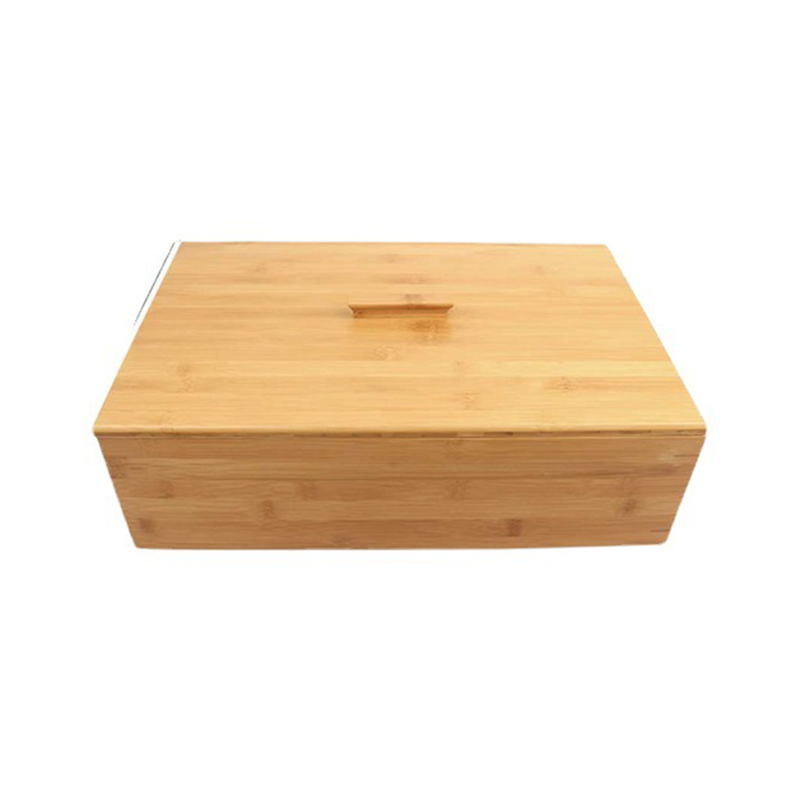 Kitchen Countertop Large Bamboo 4 Grid Grain Storage Bin Storage Box Food Container Rice Flour Cereal Dispenser