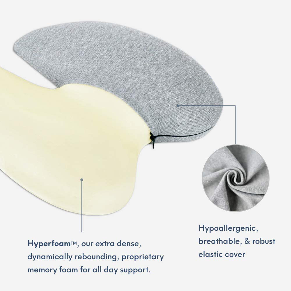 Memory foam Cushion Lab Extra Dense Lumbar Pillow Patented Ergonomic Multi-Region Firm Back Support for Lower Back Pain Relief