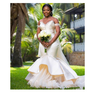 Foreign trade wedding dress wholesale african mermaid lace wedding dress custom