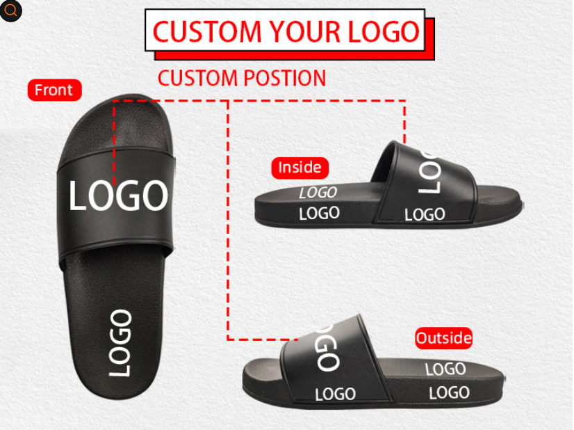 Custom Your Own Designer Brand Logo Printed Slides Footwear Canvas Shoes Men Sport Outdoor Sublimation Slides Slippers