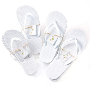 Factory Promotion Price Ladies White Flip Flops Slippers Weddings Flip Flops Beach Flip Flops Summer Slipper Rubber Flipflops