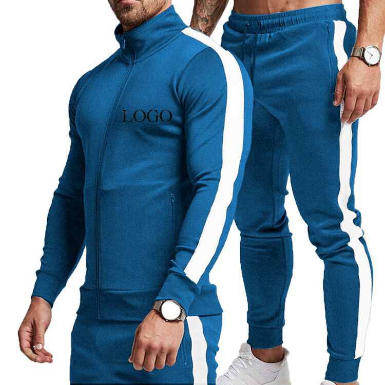 Wholesale Custom Running Jogger Tracksuit Men New Design Blank Side Stripe Running Wear