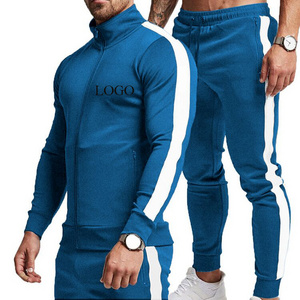 Wholesale Custom Running Jogger Tracksuit Men New Design Blank Side Stripe Running Wear