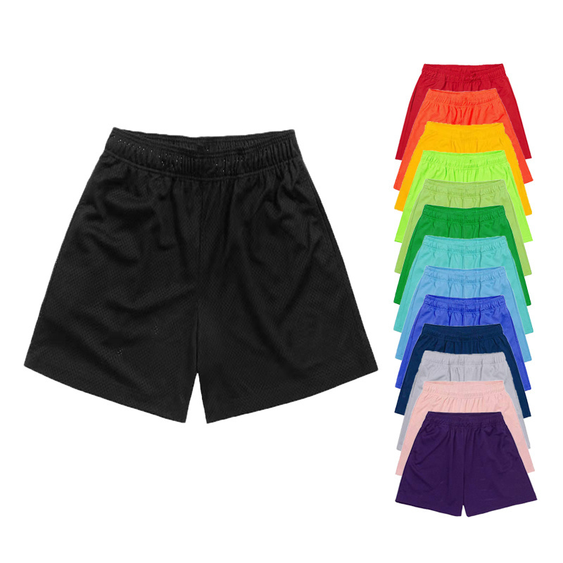 Wholesale  Basketball shorts plain design Quick Dry bird eye mesh fabric men's gym shorts