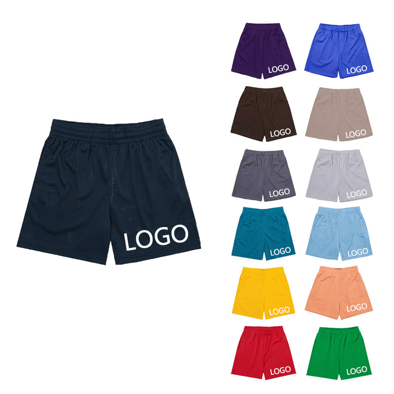 Blank Custom Logo American Plus Size Polyester Gym Mesh Men's Shorts With Pocket