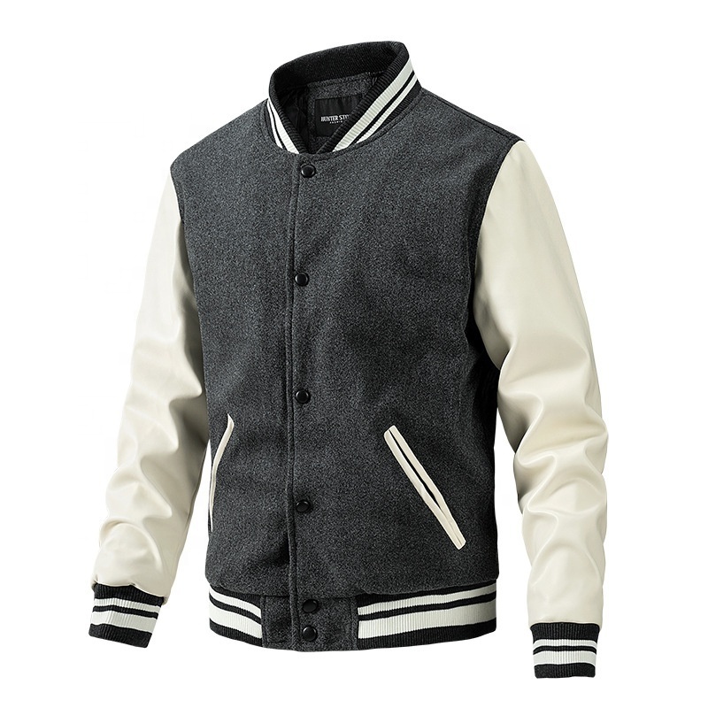 Wholesale Custom Designer Logo Jackets Casual Baseball Jacket Letterman Coat Cotton  Unisex Varsity Jackets