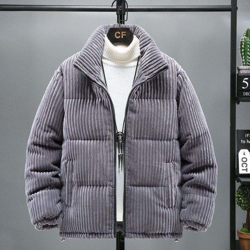 Plus-size men's corduroy Winter 2024 overcoat Warm coat Men's cotton jacket for men