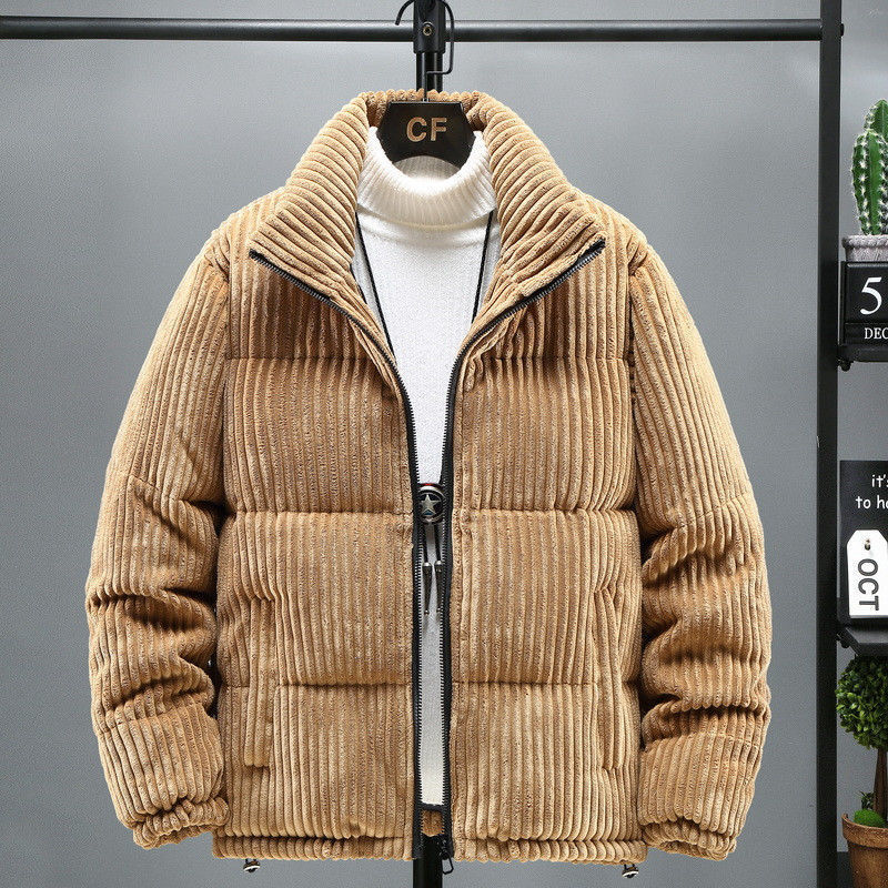 Plus-size men's corduroy Winter 2024 overcoat Warm coat Men's cotton jacket for men