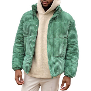 Plus-size men's corduroy Winter 2024 overcoat Warm coat Men's cotton jacket for men